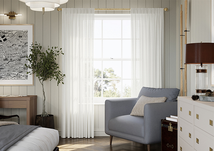 Marsala Voile, Beach White - Made to Measure Curtains - Image 3